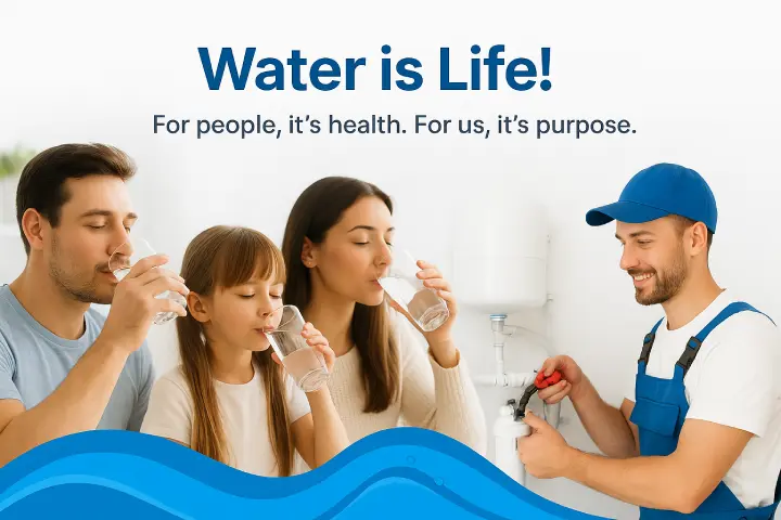 Family drinking water